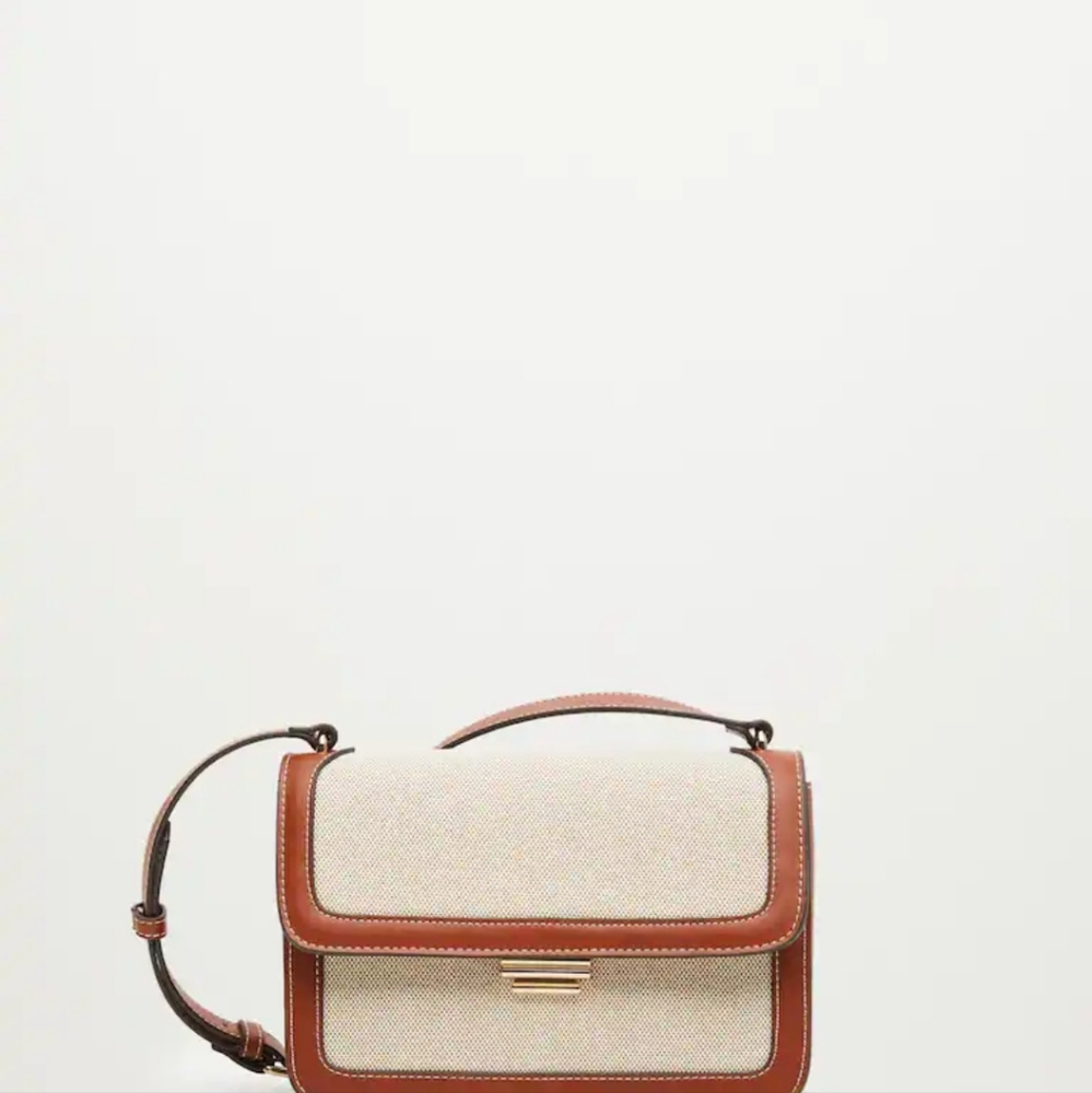 NEW MANGO Canvas Crossbody Bag